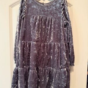 Cat & Jack Velvet Gray Kids Dress — 040826